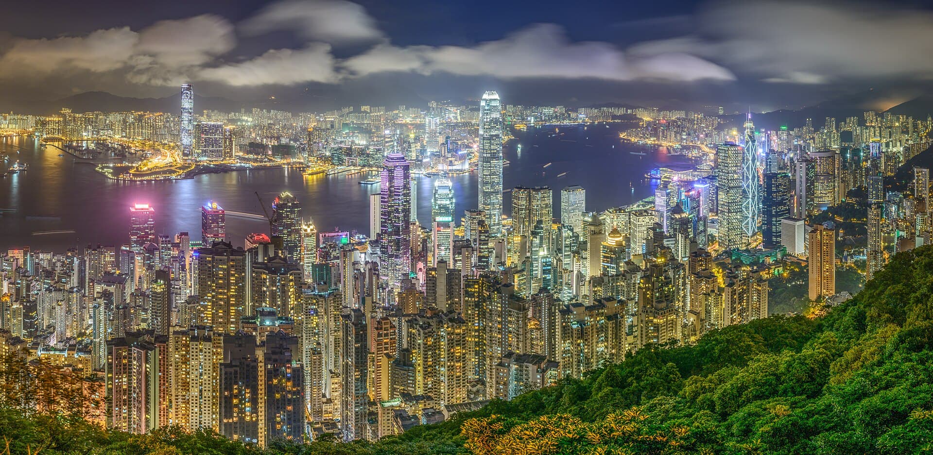 The Hong Kong skyline